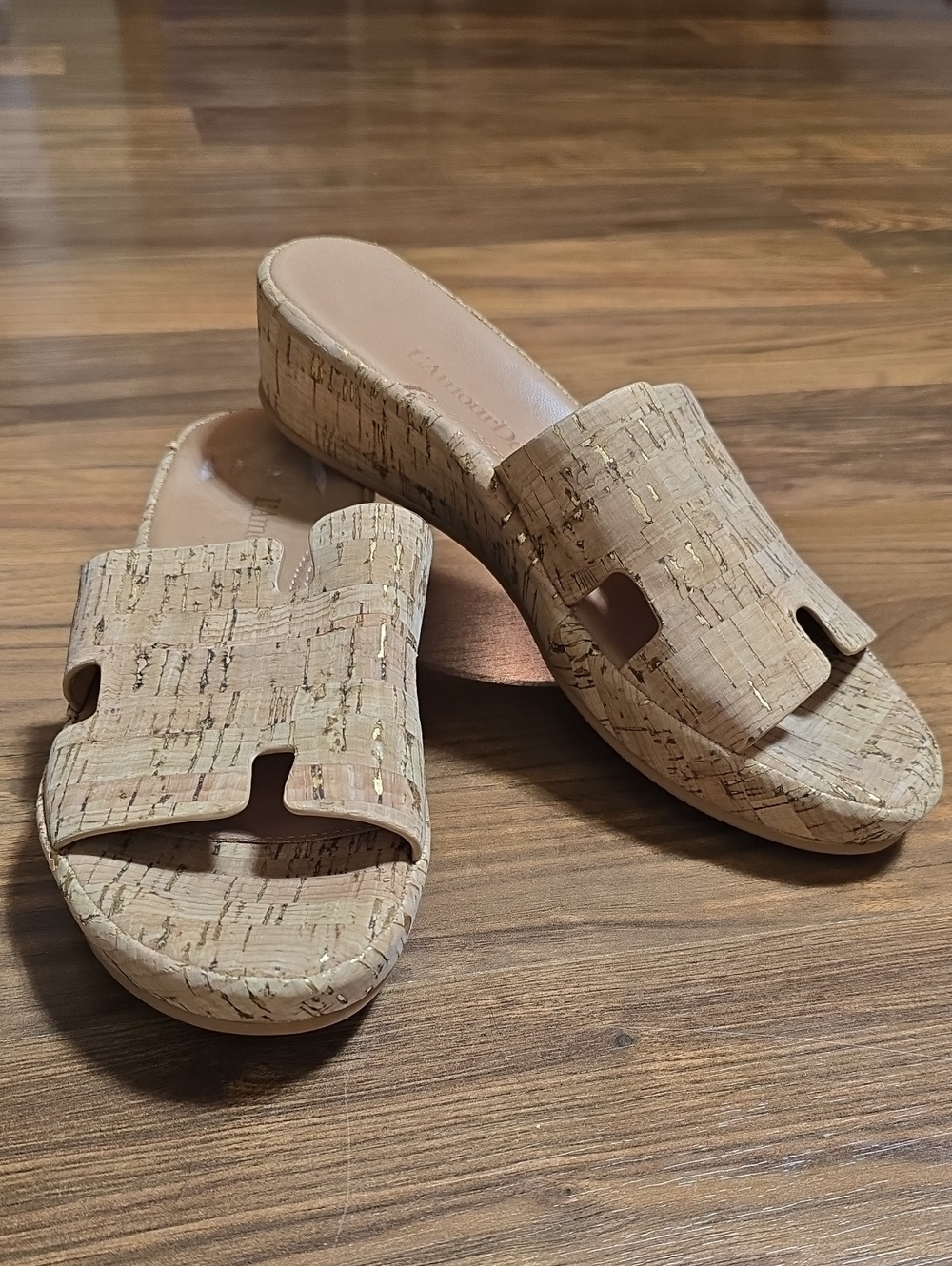 L'Amour Des Pieds Catiana Slip on Sandal - Natural Gold Cork